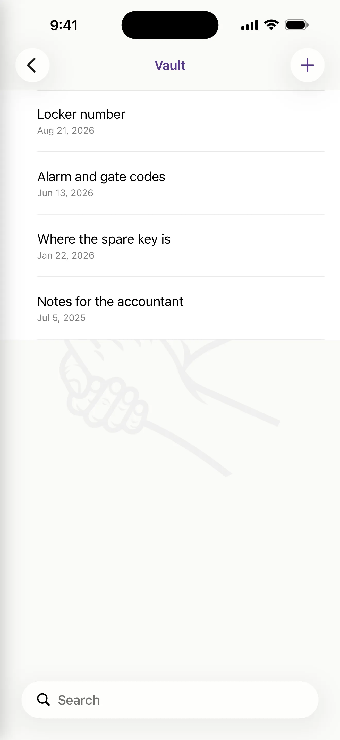 Private notes even Kesh can’t see