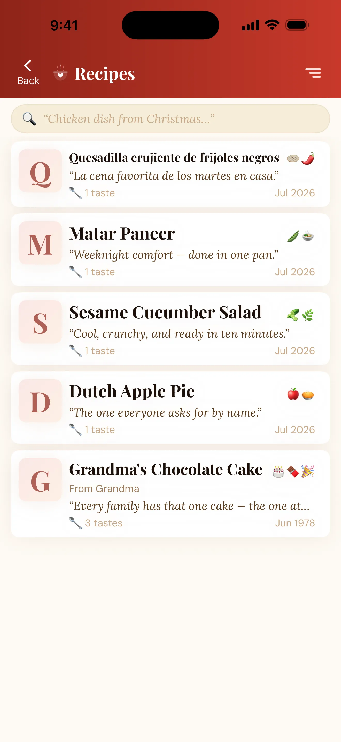 Your family’s recipe library