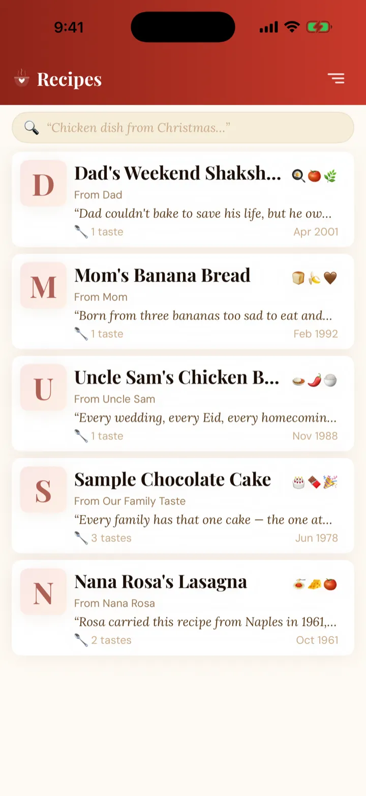 Your family’s recipe library