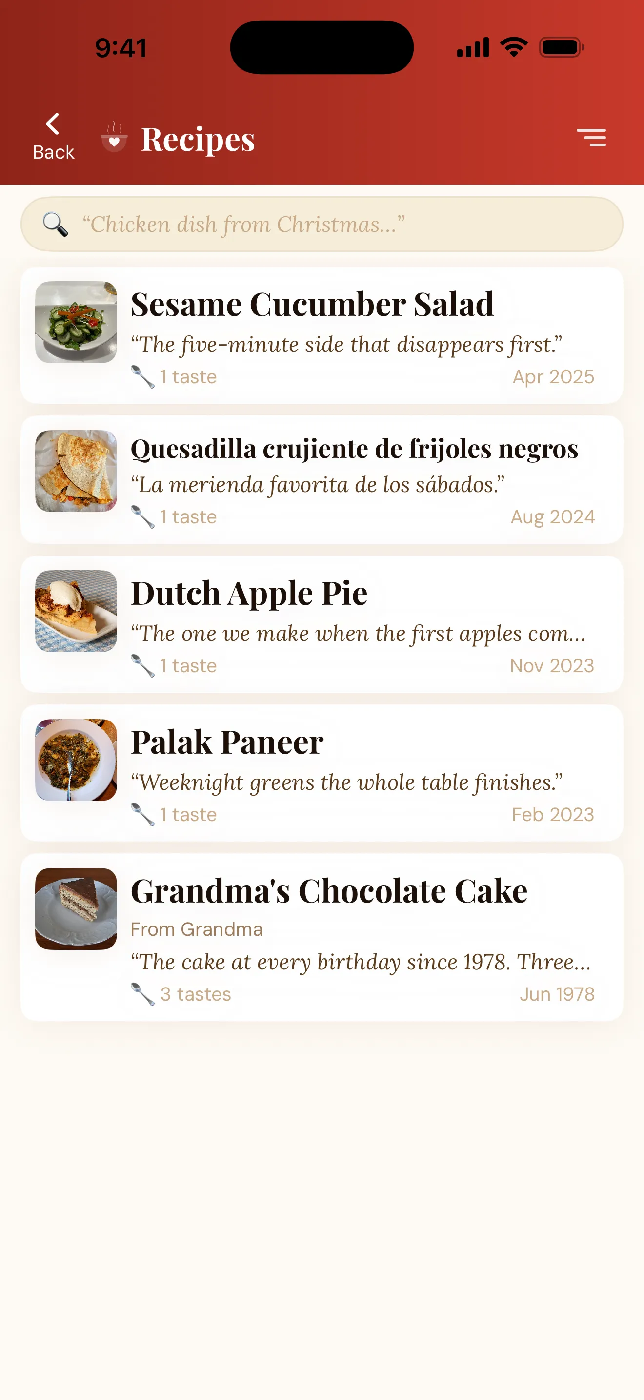 Your family’s recipe library