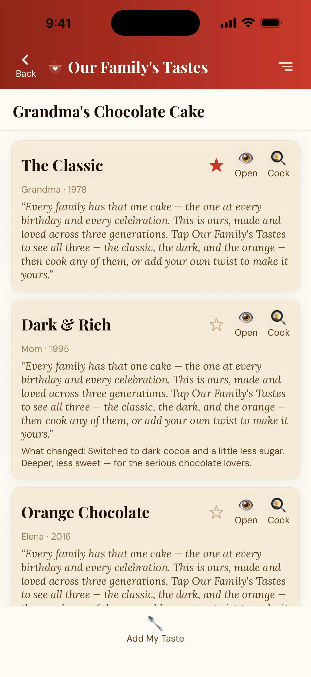 Every taste, credited