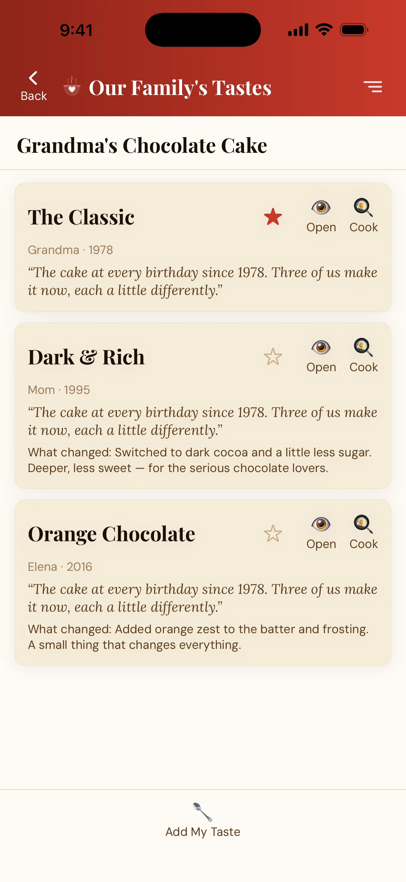 Every taste, credited